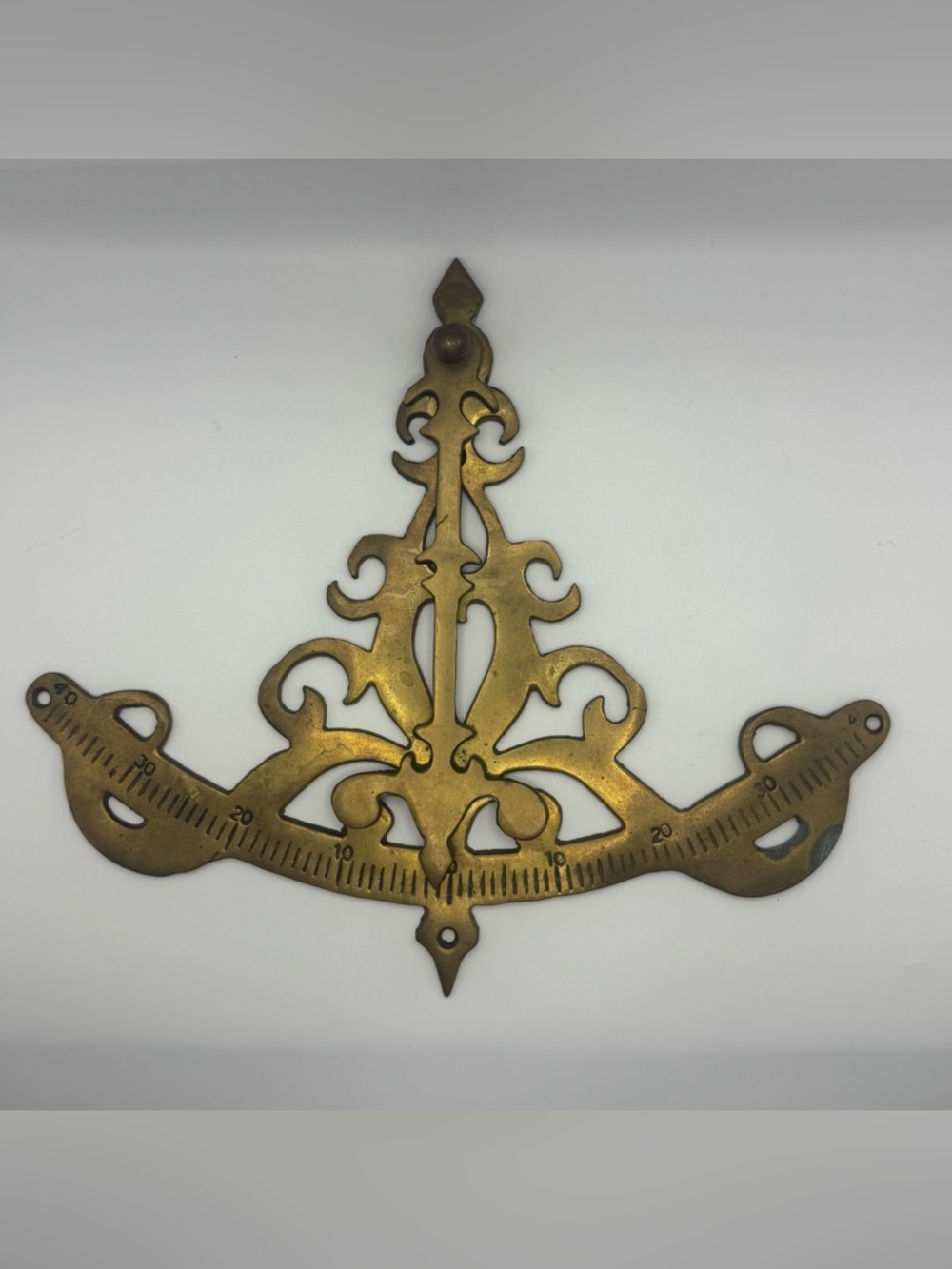 Vintage Brass Nautical Inclinometer Mariner Quadrant Pendulum Wall Gauge Taiwan